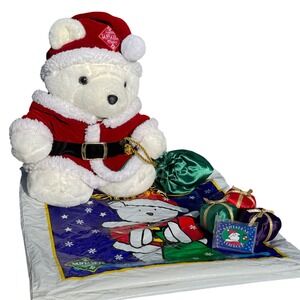 1998 Dayton Hudson Santabear with Original Bag, Presents, and Flipbook